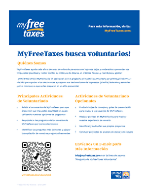 MyFreeTaxes Volunteer Flyer- Spanish